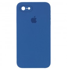 Чохол Silicone Case Square Full Camera Protective (AA) для Apple iPhone 7 / 8 / SE (2020) (4.7") Синій / Navy blue