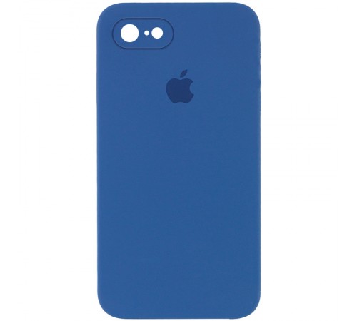 Чохол Silicone Case Square Full Camera Protective (AA) для Apple iPhone 7 / 8 / SE (2020) (4.7") Синій / Navy blue