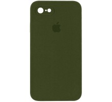 Чохол Silicone Case Square Full Camera Protective (AA) для Apple iPhone 7 / 8 / SE (2020) (4.7") Зелений / Dark Olive