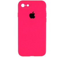 Чохол Silicone Case Square Full Camera Protective (AA) для Apple iPhone 7 / 8 / SE (2020) (4.7") Рожевий / Barbie pink