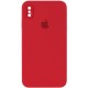 Чохол Silicone Case Square Full Camera Protective (AA) для Apple iPhone X / XS (5.8") Червоний / Camellia