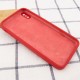 Чохол Silicone Case Square Full Camera Protective (AA) для Apple iPhone X / XS (5.8") Червоний / Camellia