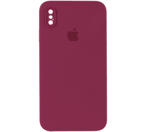 Чохол Silicone Case Square Full Camera Protective (AA) для Apple iPhone X / XS (5.8") Бордовий / Plum Чохол Silicone Case Square Full Camera Protective (AA) для Apple iPhone X / XS (5.8") Бордовий / Plum