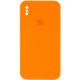 Чохол Silicone Case Square Full Camera Protective (AA) для Apple iPhone X / XS (5.8") Помаранчевий / Bright Orange