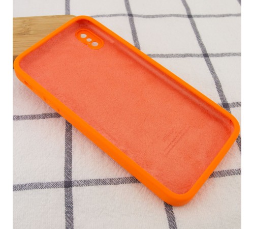 Чохол Silicone Case Square Full Camera Protective (AA) для Apple iPhone X / XS (5.8") Помаранчевий / Bright Orange Чохол Silicone Case Square Full Camera Protective (AA) для Apple iPhone X / XS (5.8") Помаранчевий / Bright Orange