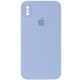 Чохол Silicone Case Square Full Camera Protective (AA) для Apple iPhone X / XS (5.8") Блакитний / Mist blue
