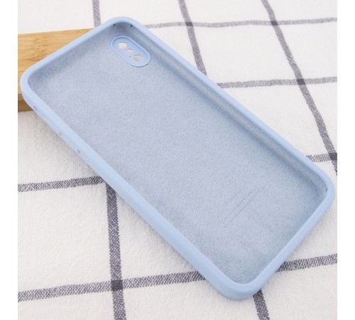 Чохол Silicone Case Square Full Camera Protective (AA) для Apple iPhone X / XS (5.8") Блакитний / Mist blue Чохол Silicone Case Square Full Camera Protective (AA) для Apple iPhone X / XS (5.8") Блакитний / Mist blue