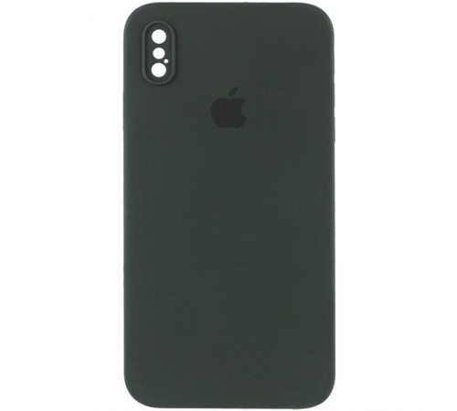 Чохол Silicone Case Square Full Camera Protective (AA) для Apple iPhone X / XS (5.8") Зелений / Black Green Чохол Silicone Case Square Full Camera Protective (AA) для Apple iPhone X / XS (5.8") Зелений / Black Green