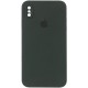 Чохол Silicone Case Square Full Camera Protective (AA) для Apple iPhone X / XS (5.8") Зелений / Black Green