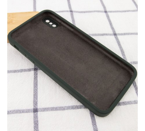 Чохол Silicone Case Square Full Camera Protective (AA) для Apple iPhone X / XS (5.8") Зелений / Black Green Чохол Silicone Case Square Full Camera Protective (AA) для Apple iPhone X / XS (5.8") Зелений / Black Green