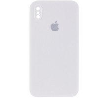 Чохол Silicone Case Square Full Camera Protective (AA) для Apple iPhone XS / X (5.8") Білий / White