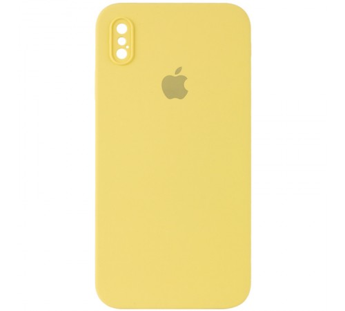 Чохол Silicone Case Square Full Camera Protective (AA) для Apple iPhone X / XS (5.8") Жовтий / Canary Yellow