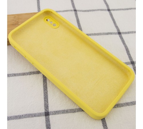 Чохол Silicone Case Square Full Camera Protective (AA) для Apple iPhone X / XS (5.8") Жовтий / Canary Yellow