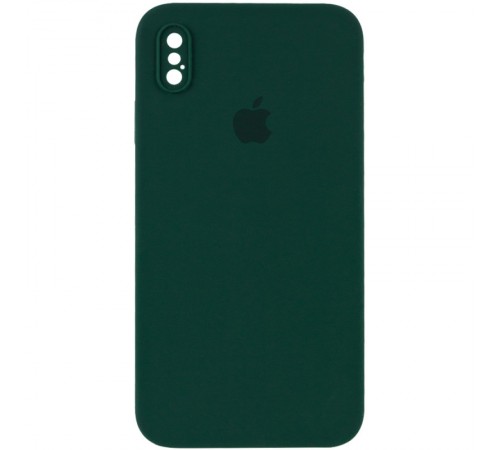 Чохол Silicone Case Square Full Camera Protective (AA) для Apple iPhone X / XS (5.8") Зелений / Dark green Чохол Silicone Case Square Full Camera Protective (AA) для Apple iPhone X / XS (5.8") Зелений / Dark green