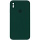 Чохол Silicone Case Square Full Camera Protective (AA) для Apple iPhone X / XS (5.8") Зелений / Dark green
