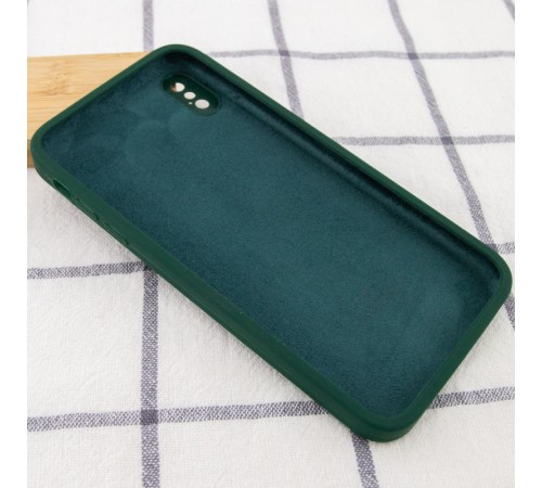 Чохол Silicone Case Square Full Camera Protective (AA) для Apple iPhone X / XS (5.8") Зелений / Dark green Чохол Silicone Case Square Full Camera Protective (AA) для Apple iPhone X / XS (5.8") Зелений / Dark green