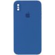 Чохол Silicone Case Square Full Camera Protective (AA) для Apple iPhone X / XS (5.8") Синій / Navy blue