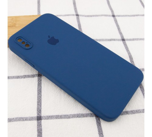 Чохол Silicone Case Square Full Camera Protective (AA) для Apple iPhone X / XS (5.8") Синій / Navy blue Чохол Silicone Case Square Full Camera Protective (AA) для Apple iPhone X / XS (5.8") Синій / Navy blue