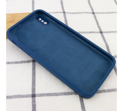Чохол Silicone Case Square Full Camera Protective (AA) для Apple iPhone X / XS (5.8") Синій / Navy blue Чохол Silicone Case Square Full Camera Protective (AA) для Apple iPhone X / XS (5.8") Синій / Navy blue