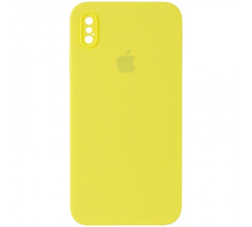 Чохол Silicone Case Square Full Camera Protective (AA) для Apple iPhone X / XS (5.8") Жовтий / Bright Yellow Чохол Silicone Case Square Full Camera Protective (AA) для Apple iPhone X / XS (5.8") Жовтий / Bright Yellow