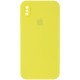 Чохол Silicone Case Square Full Camera Protective (AA) для Apple iPhone X / XS (5.8") Жовтий / Bright Yellow
