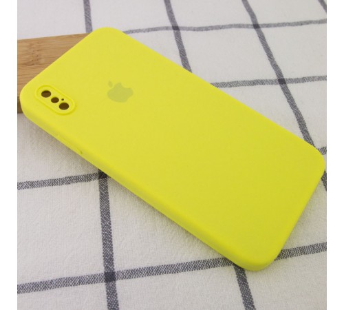 Чохол Silicone Case Square Full Camera Protective (AA) для Apple iPhone X / XS (5.8") Жовтий / Bright Yellow Чохол Silicone Case Square Full Camera Protective (AA) для Apple iPhone X / XS (5.8") Жовтий / Bright Yellow