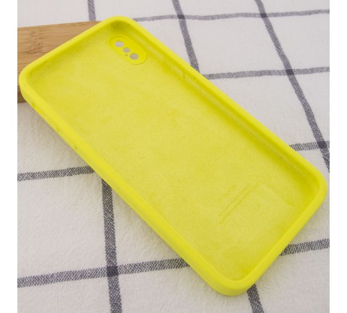 Чохол Silicone Case Square Full Camera Protective (AA) для Apple iPhone X / XS (5.8") Жовтий / Bright Yellow Чохол Silicone Case Square Full Camera Protective (AA) для Apple iPhone X / XS (5.8") Жовтий / Bright Yellow