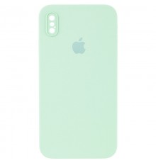 Чохол Silicone Case Square Full Camera Protective (AA) для Apple iPhone X / XS (5.8") Бірюзовий / Light Turquoise