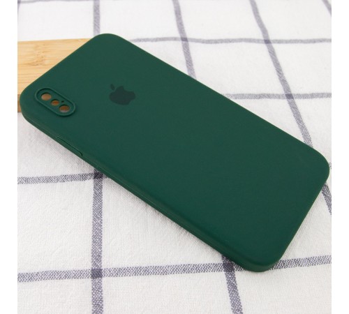 Чохол Silicone Case Square Full Camera Protective (AA) для Apple iPhone X / XS (5.8") Зелений / Dark green Чохол Silicone Case Square Full Camera Protective (AA) для Apple iPhone X / XS (5.8") Зелений / Dark green