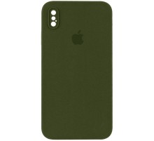 Чохол Silicone Case Square Full Camera Protective (AA) для Apple iPhone XS Max (6.5") Зелений / Dark Olive