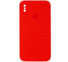Чохол Silicone Case Square Full Camera Protective (AA) для Apple iPhone XS Max (6.5") Червоний / Red