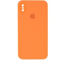 Чохол Silicone Case Square Full Camera Protective (AA) для Apple iPhone XS Max (6.5") Помаранчевий / Papaya