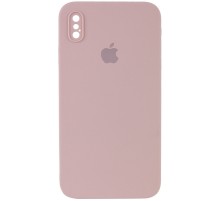 Чохол Silicone Case Square Full Camera Protective (AA) для Apple iPhone XS Max (6.5") Рожевий / Pink Sand