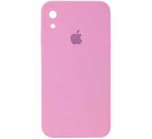 Чохол Silicone Case Square Full Camera Protective (AA) для Apple iPhone XR (6.1") Рожевий / Light pink