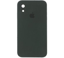 Чохол Silicone Case Square Full Camera Protective (AA) для Apple iPhone XR (6.1") Зелений / Black Green