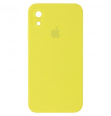 Чохол Silicone Case Square Full Camera Protective (AA) для Apple iPhone XR (6.1") Жовтий / Bright Yellow