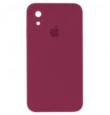 Чохол Silicone Case Square Full Camera Protective (AA) для Apple iPhone XR (6.1") Бордовий / Plum