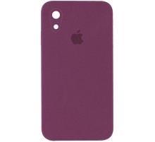 Чохол Silicone Case Square Full Camera Protective (AA) для Apple iPhone XR (6.1") Бордовий / Maroon