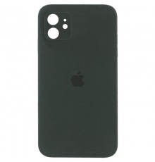 Чохол Silicone Case Square Full Camera Protective (AA) для Apple iPhone 11 (6.1") Зелений / Black Green