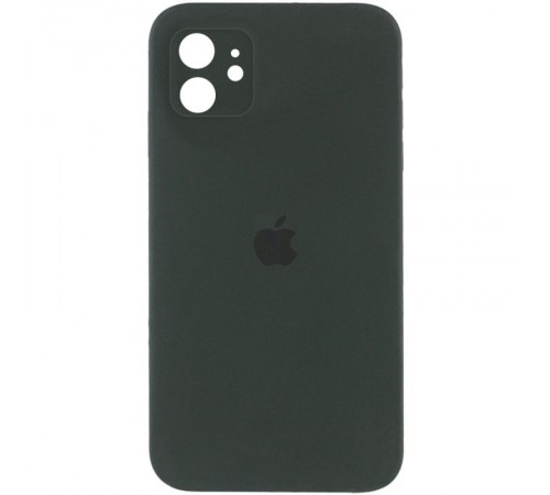Чохол Silicone Case Square Full Camera Protective (AA) для Apple iPhone 11 (6.1") Зелений / Black Green Чохол Silicone Case Square Full Camera Protective (AA) для Apple iPhone 11 (6.1") Зелений / Black Green