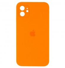 Чохол Silicone Case Square Full Camera Protective (AA) для Apple iPhone 11 (6.1") Помаранчевий / Bright Orange