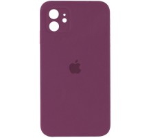 Чохол Silicone Case Square Full Camera Protective (AA) для Apple iPhone 11 (6.1") Бордовий / Maroon