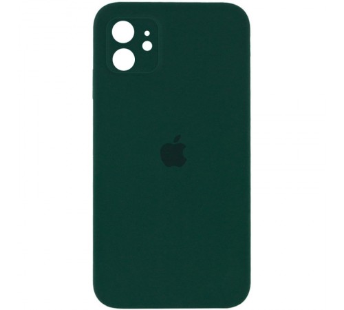 Чохол Silicone Case Square Full Camera Protective (AA) для Apple iPhone 11 (6.1") Зелений / Dark green Чохол Silicone Case Square Full Camera Protective (AA) для Apple iPhone 11 (6.1") Зелений / Dark green
