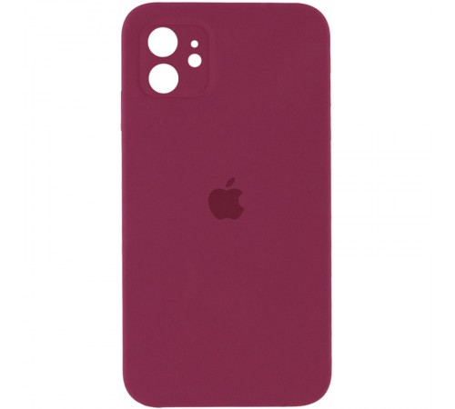 Чохол Silicone Case Square Full Camera Protective (AA) для Apple iPhone 11 (6.1") Бордовий / Plum Чохол Silicone Case Square Full Camera Protective (AA) для Apple iPhone 11 (6.1") Бордовий / Plum