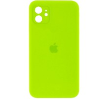 Чохол Silicone Case Square Full Camera Protective (AA) для Apple iPhone 11 (6.1") Салатовий / Neon green