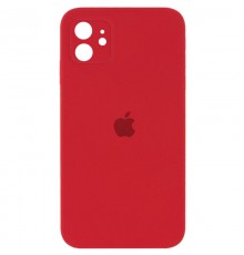 Чохол Silicone Case Square Full Camera Protective (AA) для Apple iPhone 11 (6.1") Червоний / Camellia