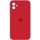 Чохол Silicone Case Square Full Camera Protective (AA) для Apple iPhone 11 (6.1") Червоний / Camellia