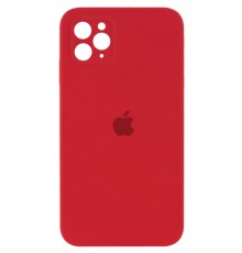Чохол Silicone Case Square Full Camera Protective (AA) для Apple iPhone 11 Pro (5.8") Червоний / Camellia