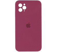 Чохол Silicone Case Square Full Camera Protective (AA) для Apple iPhone 11 Pro (5.8") Бордовий / Plum