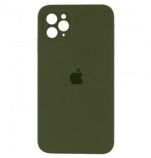 Чохол Silicone Case Square Full Camera Protective (AA) для Apple iPhone 11 Pro Max (6.5") Зелений / Dark Olive